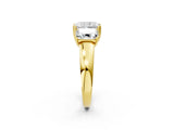Yellow gold Three-Stone Radiant Cut Diamond Ring with Channel Set Band and Four-Prong Setting_22