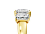 Yellow gold Three-Stone Radiant Cut Diamond Ring with Channel Set Band and Four-Prong Setting_25