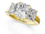 Yellow gold Three-Stone Radiant Cut Diamond Ring with Channel Set Band and Four-Prong Setting_33