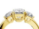 Yellow gold Three-Stone Radiant Cut Diamond Ring with Channel Set Band and Four-Prong Setting_36