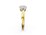Yellow gold Three-Stone Radiant Cut Diamond Ring with Channel-Set Band and Four-Prong Setting_51