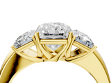Yellow gold Three-Stone Radiant Cut Diamond Ring with Channel-Set Band and Four-Prong Setting_53