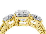 Yellow gold Three-Stone Radiant Cut Diamond Ring with Channel-Set Band and Prong Setting_10