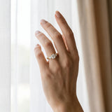 Yellow gold Three-Stone Radiant Cut Diamond Ring with Channel-Set Band and Prong Setting_18