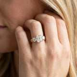 Yellow gold Three-Stone Radiant Cut Diamond Ring with Channel-Set Band and Prong Setting_20