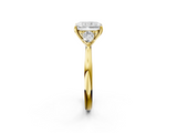Yellow gold Three-Stone Radiant Cut Diamond Ring with Pear Side Stones in Four-Prong Setting_143