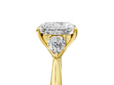 Yellow gold Three-Stone Radiant Cut Diamond Ring with Pear  Side Stones in Four-Prong Setting_17