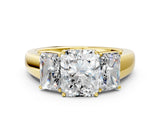 Yellow gold Three-Stone Radiant Cut Diamond Ring with Prong Setting and Classic Band_3