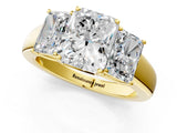 Yellow gold Three-Stone Radiant Cut Diamond Ring with Prong Setting and Classic Band_4