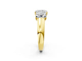 Yellow gold Three-Stone Radiant Cut Diamond Ring with Prong Setting and Classic Band_5