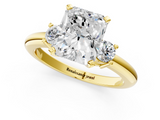 Yellow gold Three-Stone Radiant Cut Diamond Solitaire with Prong Setting and Classic Band_46