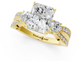 Yellow gold Three-Stone Radiant Cut Diamond Twist Band with Prong Setting_39