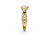 Yellow gold Three-Stone Radiant Cut Diamond Twist Band with Prong Setting_40