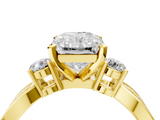 Yellow gold Three-Stone Radiant Cut Diamond Twist Band with Prong Setting_42