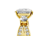 Yellow gold Three-Stone Radiant Cut Diamond Twist Band with Prong Setting_43