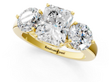 Yellow gold Three-Stone Radiant Cut Solitaire Ring with Prong Setting on a Classic Band_119