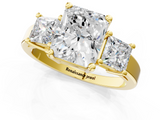 Yellow gold Three-Stone Radiant Cut Solitaire Ring with Prong Setting_4