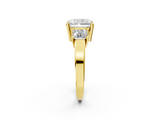 Yellow gold Three-Stone Radiant Cut Solitaire Ring with Prong Setting_5