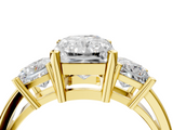 Yellow gold Three-Stone Radiant Cut Solitaire Ring with Prong Setting_7