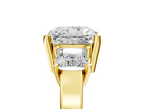 Yellow gold Three-Stone Radiant Cut Solitaire Ring with Prong Setting_8