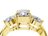 Yellow gold Three-Stone Radiant Diamond Channel Set Engagement Ring with Prong Setting_19
