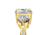 Yellow gold Three-Stone Radiant Diamond Channel Set Engagement Ring with Prong Setting_20