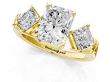 Yellow gold Three-Stone Radiant and Princess Cut Diamond Ring with Channel Band and Four-Prong Setting_29