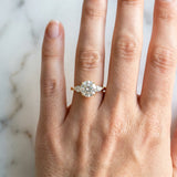 Yellow gold Three-Stone Round Brilliant Diamond Solitaire Ring with Tapered Band and Four-Prong Setting_71