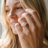 Yellow gold Three-Stone Round Brilliant Diamond Solitaire Ring with Tapered Band and Four-Prong Setting_73