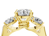 Yellow gold Three-Stone Round Brilliant Diamond Trellis Ring with Comfort Fit Band_27