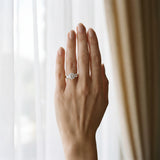 Yellow gold Three-Stone Round Brilliant Diamond Trellis Ring with Comfort Fit Band_6