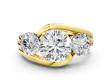 Yellow gold Three-Stone Round Brilliant Split Shank Prong Set Ring_6