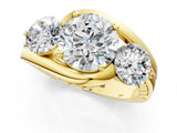 Yellow gold Three-Stone Round Brilliant Split Shank Prong Set Ring_7