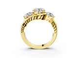 Yellow gold Three-Stone Round Brilliant Split Shank Prong Set Ring_9