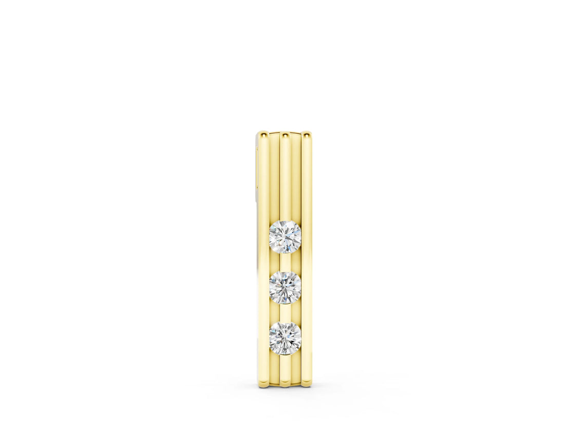 Yellow gold Three-Stone Round Channel Set Pendant_16