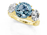 Yellow gold Three-Stone Round Cut Aquamarine Braided Band Ring with Four-Prong Setting_13