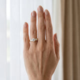 Yellow gold Three-Stone Round Cut Channel Set Diamond Ring with Four-Prong Setting_13