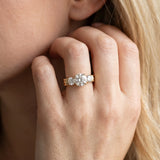 Yellow gold Three-Stone Round Cut Channel Set Diamond Ring with Four-Prong Setting_15