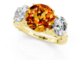 Yellow gold Three-Stone Round Cut Citrine Braided Band Ring with Four-Prong Setting_13