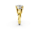 Yellow gold Three Stone Round Cut Cut Channel Set Diamond Ring_5