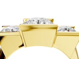 Yellow gold Three Stone Round Cut Cut Channel Set Diamond Ring_7