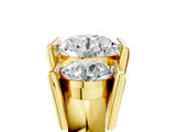 Yellow gold Three Stone Round Cut Cut Channel Set Diamond Ring_8