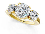 Yellow gold Three-Stone Round Cut Cut Diamond Ring with Channel Set Band and Four-Prong Setting_12