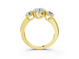 Yellow gold Three-Stone Round Cut Cut Diamond Ring with Channel Set Band and Four-Prong Setting_14