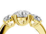 Yellow gold Three-Stone Round Cut Cut Diamond Ring with Channel Set Band and Four-Prong Setting_15