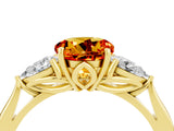 Yellow gold Three-Stone Round Cut Cut Diamond Ring with Pear Side Stones in Four-Prong Setting_16