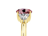 Yellow gold Three-Stone Round Cut Cut Diamond Ring with Trillion Side Stones and Four-Prong Setting_5