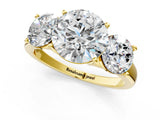 Yellow gold Three-Stone Round Cut Cut Solitaire Ring with Classic Prong Setting_4