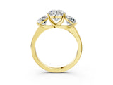 Yellow gold Three-Stone Round Cut Cut Solitaire Ring with Classic Prong Setting_6