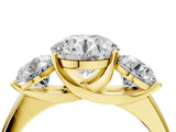 Yellow gold Three-Stone Round Cut Cut Solitaire Ring with Classic Prong Setting_7